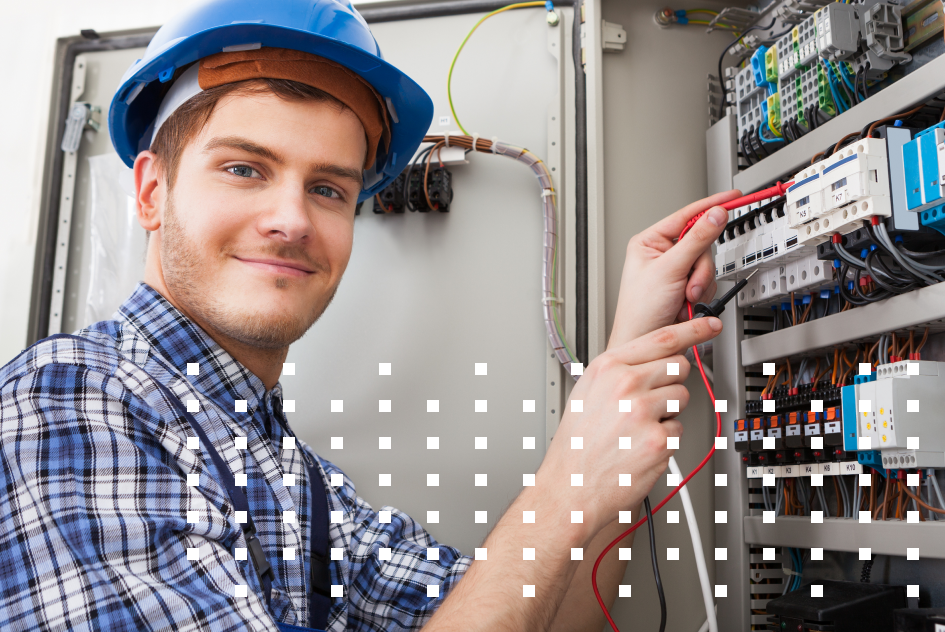 Electrician Testing A Voltage Using Multimeter